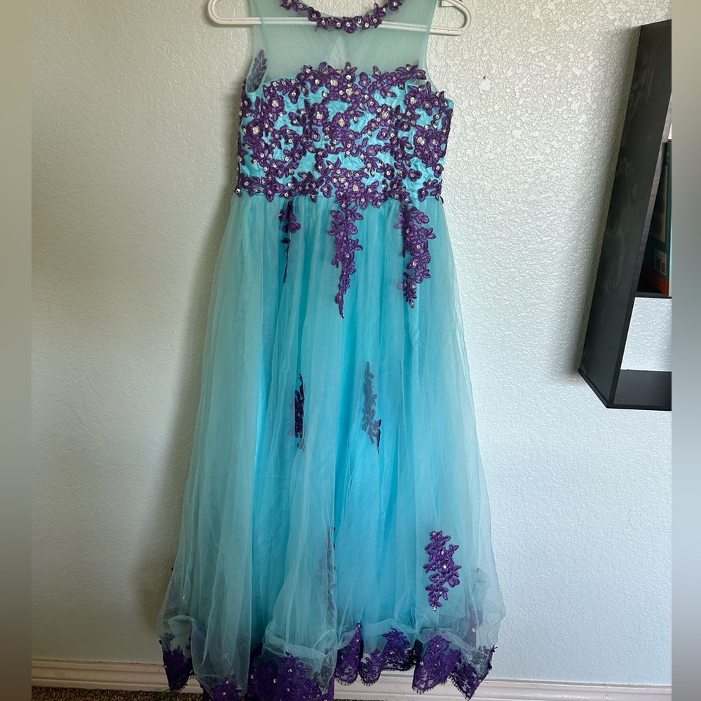 tulle blue dress